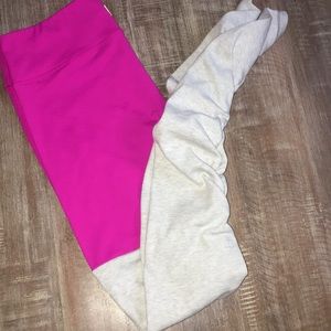 Hot Pink and light gray Alo Leggings  Size L